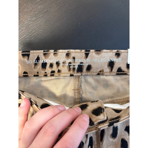 NEW Chico's So Slimming Leopard Girlfriend Slim Ankle High-Rise Denim Jeans 10 - Picture 9 of 15